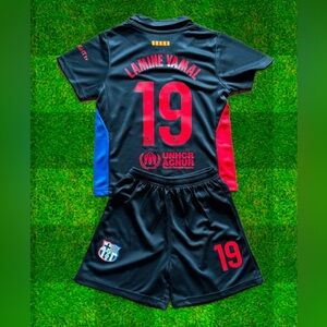 Lamine Yamal Black Barcelona Kids Toddler Youth Jersey - 2 PieceNEW SHIPS TODAY
